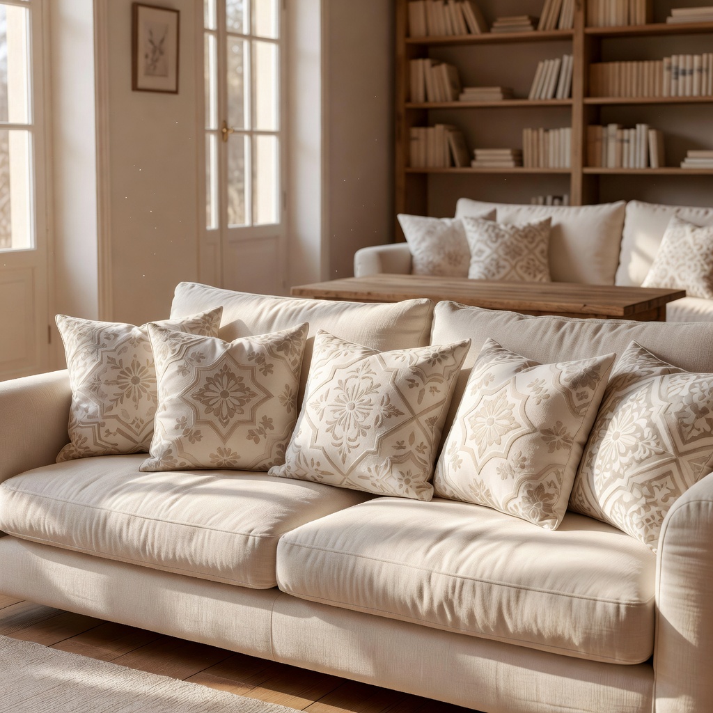 Cojines con inspiración en azulejos españoles