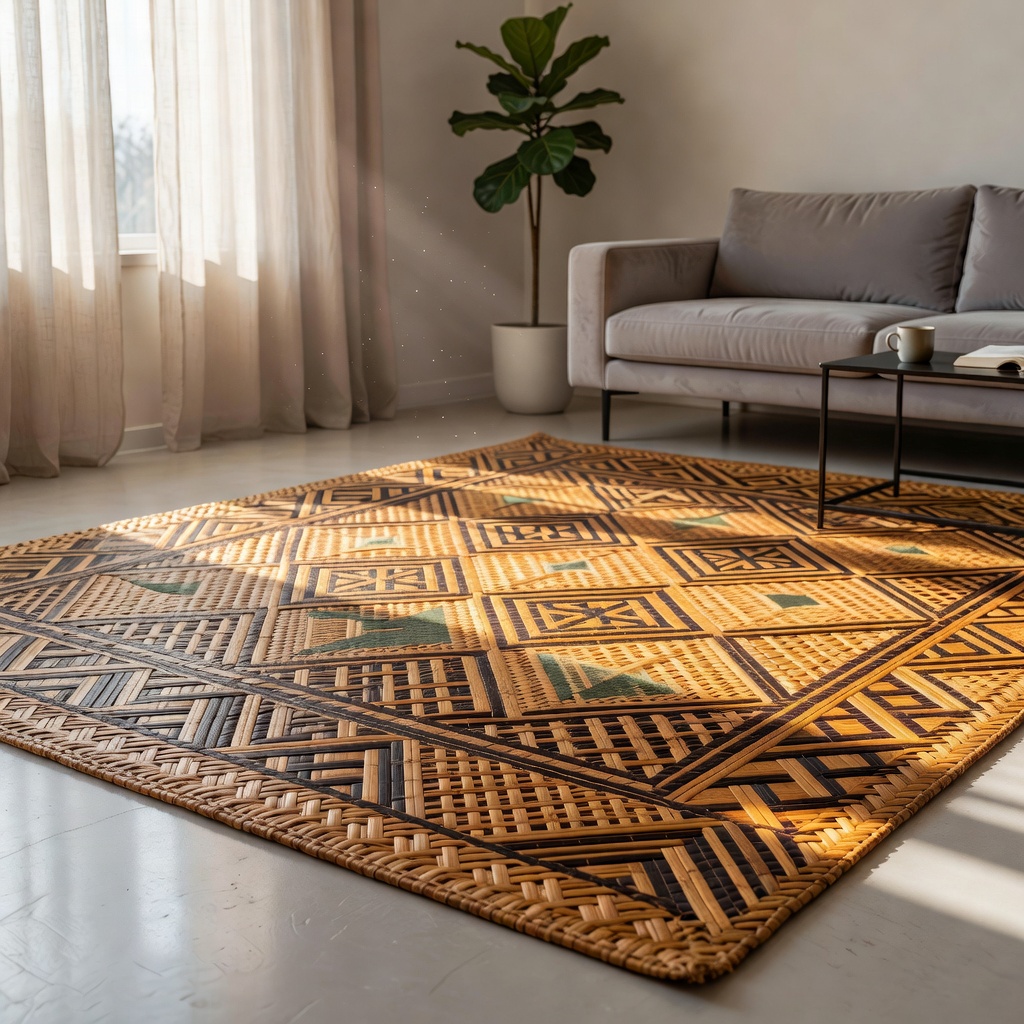 Alfombra madera cálida